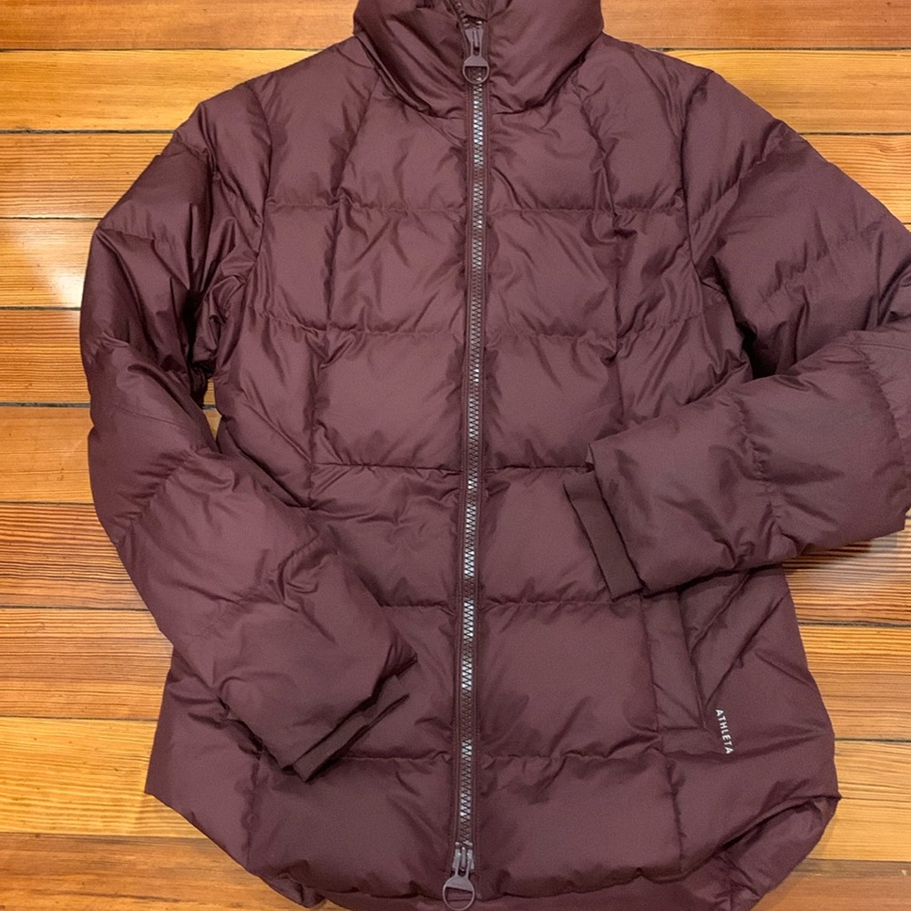 Women’s Athleta Downtown Jacket, quilted, chocolate brown Sz Small
